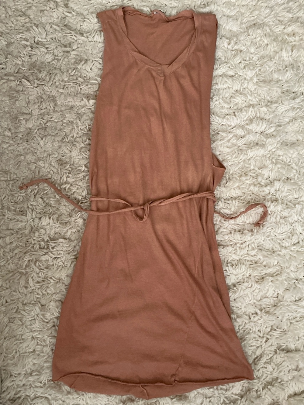 Christina Lehr Tan Sleeveless Cotton T-Shirt Tunic Dress